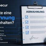 Illustration einer Abmahnung mit Checkliste zu konkretem Vorfall, Pflichtverletzung, Verhaltensänderung, Konsequenzen und Unterschrift