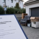 Aufforderung zur Entfernung von Gegenständen mit abgestellten Sachen und Zustellunterlagen