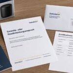 Garantie- oder Gewährleistungsanspruch mit Produkt, Garantiekarte und Zustellnachweis