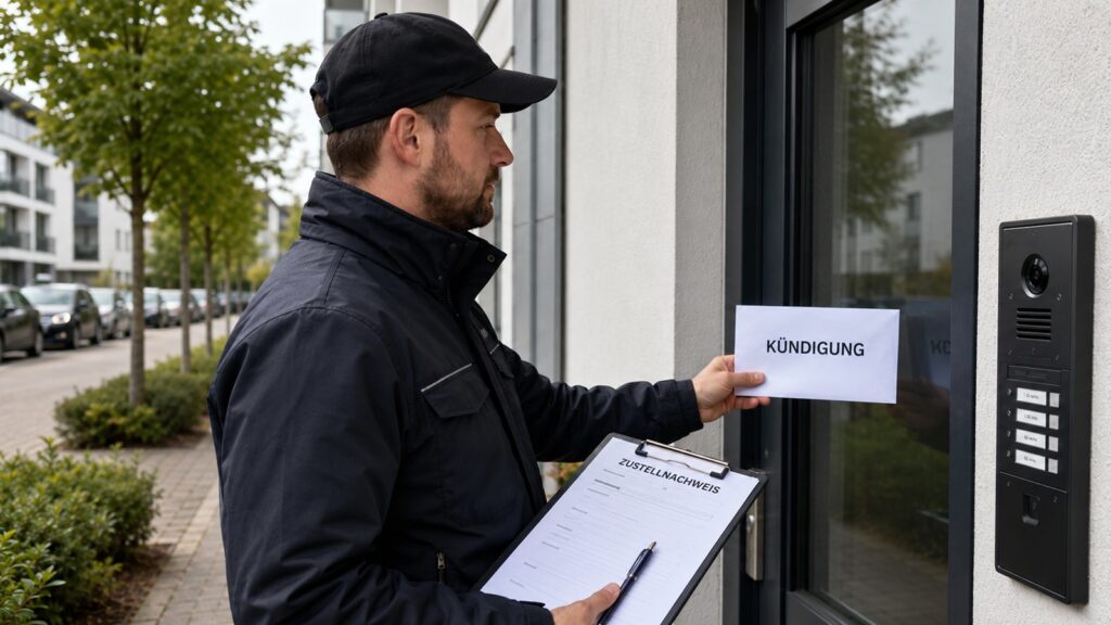 Dokumentierte Zustellung einer Kündigung in Hürth mit Zustellnachweis