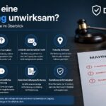 Infografik zu unwirksamen Mahnungen mit Gründen wie fehlende Fälligkeit, unklare Forderung, falsche Adresse, fehlender Zugangsnachweis und falsche Beträge