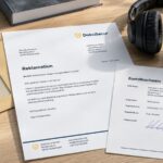 Reklamation mit beschädigtem Produkt, Umschlag und Zustellnachweis