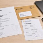 Aufforderung zur Rückgabe von Firmeneigentum mit Laptop, Smartphone, Schlüssel und Zustellnachweis