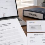 Mitteilung über Sperrung oder Vertragsmaßnahme mit Vertrag, Kundenportal und Zustellnachweis