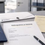 Stellungnahme an eine Behörde mit Vorgangsakte, Umschlag und Zustellnachweis