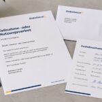 Teilnahme- oder Nutzungsverbot mit Schild, Mitgliedsausweis und Zustellnachweis